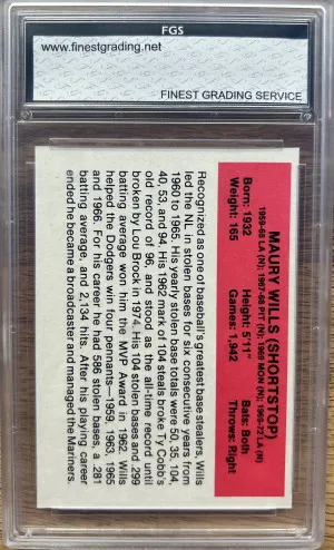1987 Hygrade Baseball's All-Time Greats - Maury Wills back