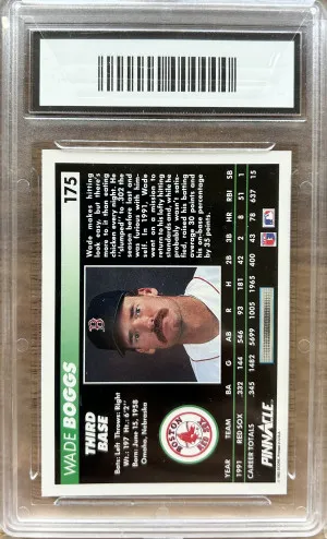 1992 Pinnacle Baseball Card #175 Wade Boggs back