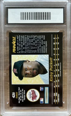 1993 pinnacle Kirby Puckett back