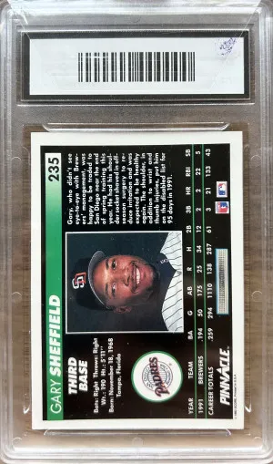 1992 Pinnacle Gary Sheffield back