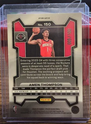 2023-2024 Prizm Fast Break Amen Thompson #150 RC 9/100 back