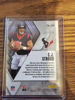2023 PANINI PHOENIX CJ STROUD ROOKIE RC LAVA SHIMMER 27/175 #102 back