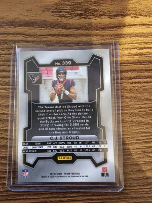 2023 Panini Prizm Football CJ STROUD RC Rookie Card Base #339 Houston Texans back