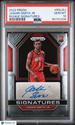 2022-23 PRIZM JABARI SMITH JR. PSA 10 ROOKIE SIGNATURES AUTO SILVER RC front