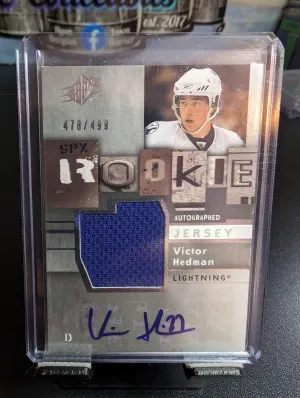 2009-10 SPX Rookie Auto Jersey /499 Victor Hedman front