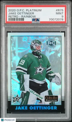 2020 O-Pee-Chee Platinum Retro Jake Oettinger #R75 PSA 9 front