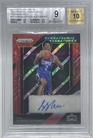 2018 Shai Gilgeous-Alexander Panini Prizm Sensational Signatures Prizms Choice  BGS 9 front