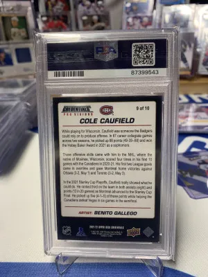 2021 Upper Deck Credentials Cole Caulfield Pro Vision PSA 8 back