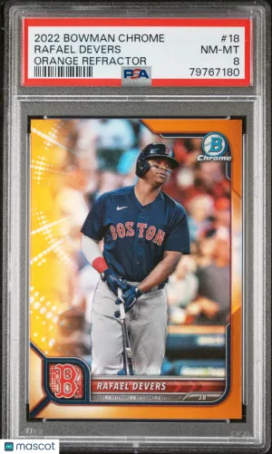2022 Bowman Chrome Rafael Devers #18 Rookie PSA 8 front