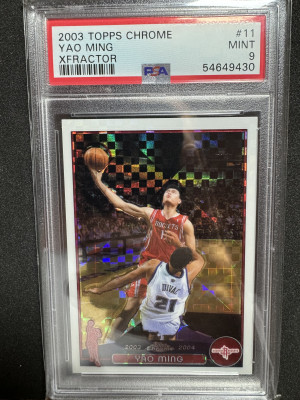 Yao Ming 2003 Topps Chrome Xfractor /220 PSA 9 front
