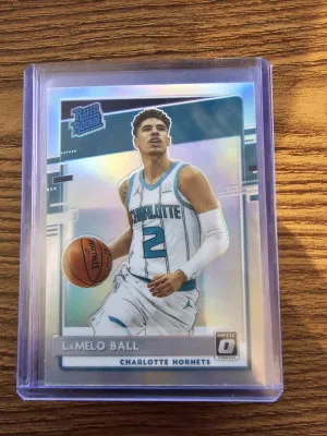 2020-21 Panini Optic Lamelo Ball Holo Silver Prizm Rated Rookie RC #153 Hornets front