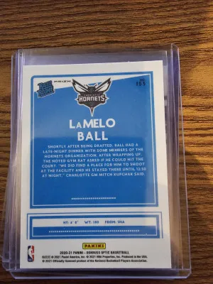 2020-21 Panini Optic Lamelo Ball Holo Silver Prizm Rated Rookie RC #153 Hornets back