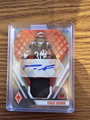 2023 Panini Phoenix Football Rookie Jersey Auto Chase Brown 276/299 RAJ-CB front