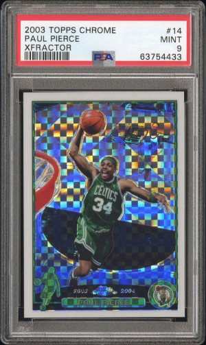 Paul Pierce 2003 Topps Chrome Xfractor /220 PSA 9 POP 8 front