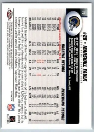 Marshall Faulk 2004 Topps Chrome Refractor HOF #78 St. Louis Rams back