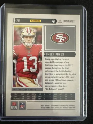 2022 Panini Chronicles Luminance Football back