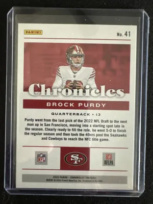 2022 Panini Chronicles Brock Purdy back