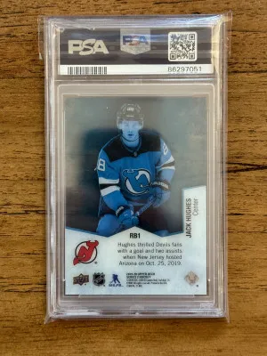 2019-20 Jack Hughes Rookie  Breakouts /100 PSA 9 - Pop 8 None Higher back