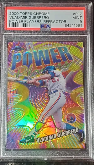 Vladimir Guerrero Topps Chrome power players refractor PSA 9 front