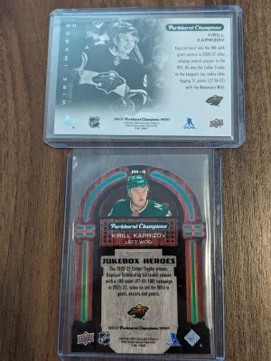 Kirill Kaprizov jukebox heroes die cut & wire image - 2022-23 Parkhurst champions back