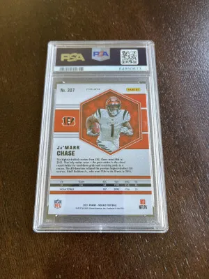 2021 Panini Mosaic Ja’Marr Chase Rookie Card Honeycomb PSA 10 back