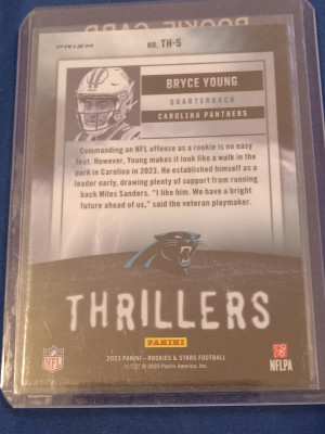 Bryce Young Prizm Rookie & Stars red Plad Rc TH-5 back