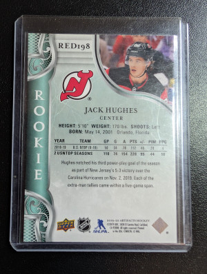 2019-20 Artifacts Rookie Jack Hughes /999 back