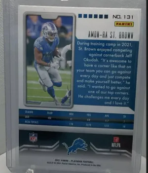 2021 Panini Playbook - Rookie Mosaic -Amon-Ra St. Brown - LIONS 🦁 back