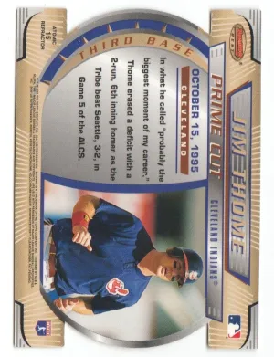 Jim Thome 1996 Bowman's Best Prime Cut Die Cut Atomic Refractor # 15 back