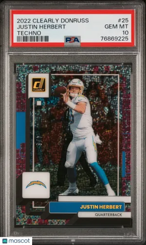 2022 Panini Clearly Donruss Justin Herbert #25 /6 PSA 10 front