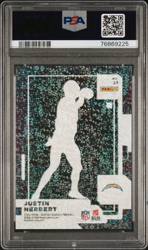 2022 Panini Clearly Donruss Justin Herbert #25 /6 PSA 10 back