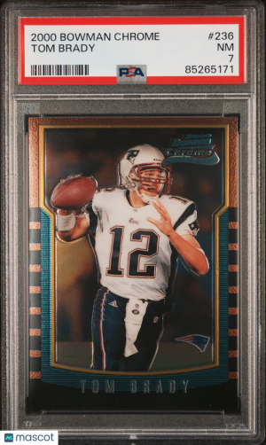 2000 Bowman Chrome Tom Brady #236 Rookie PSA 7 New England Patriots front