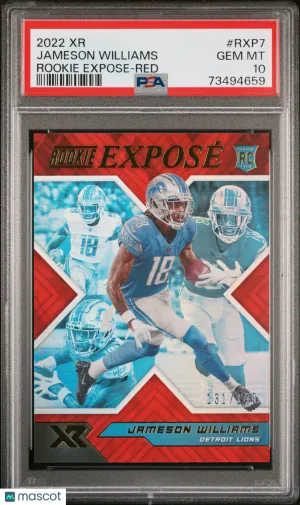 2022 Panini XR Rookie Expose Jameson Williams #RXP7 Rookie PSA 10 Lions front
