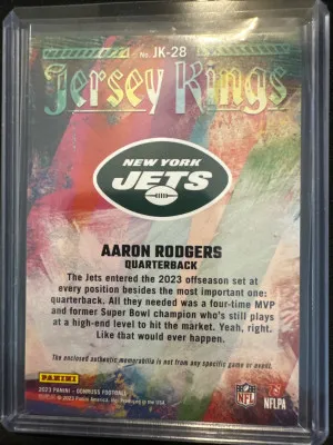2023 Panini Donruss Aaron Rodgers Jersey Kings /399 back