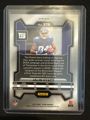 2023 Panini Prizm Jalin Hyatt Purple Pulsar back