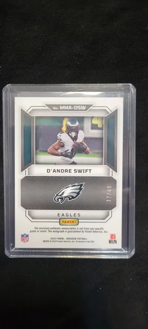 2022 Obsidian Matrix Material D'andre Swift auto /49 back