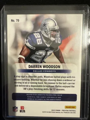 2023 Prestige Darren Woodson Red /599 back