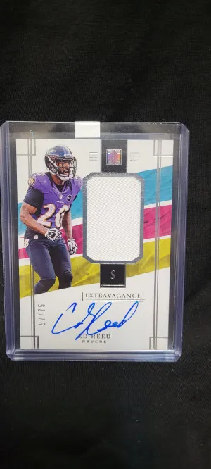 2022 Impeccable Ed Reed Extravagance Patch Auto /75 front