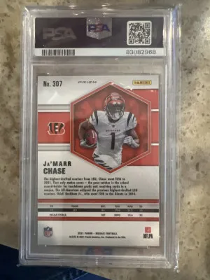 2021 mosaic ja’marr chase mosaic rc #307 PSA 10 back