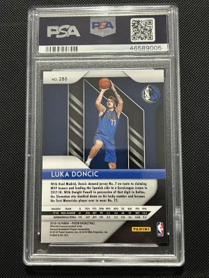 Luka Doncic 2018 Panini Prizm RC PSA 9 Mint back