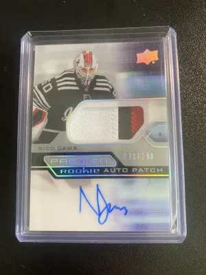 Nico Daws 21-22 Premier Rookie Auto Patch /249 front