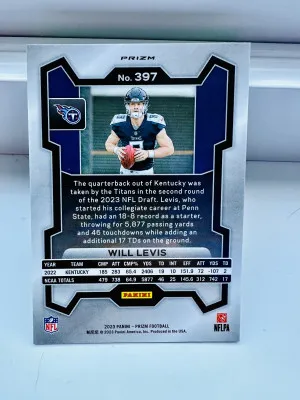 2023 Panini Neon Green Pulsar Prizm #397 Will Levis Titans RC Rookie back