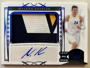 2022-23 Leaf Trinity Basketball Walker Kessler Rookie Patch Auto /40 RPA 3 Color front