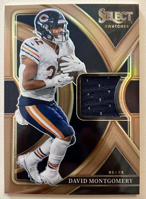 2022 Panini Select Swatches Copper Prizm /49 David Montgomery SS34 Chicago Bears front