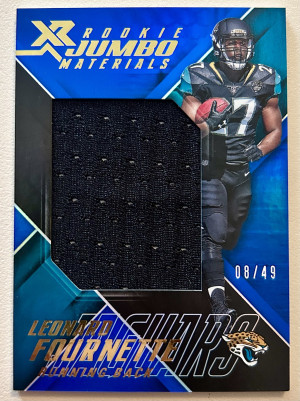 2017 Panini XR Jumbo Materials Blue /49 Leonard Fournette #RJM-LF Rookie RC Jags front