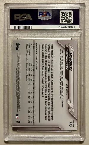 2020 Topps Series 2 Luis Robert #392 Rookie RC PSA 9 Chicago White Sox back