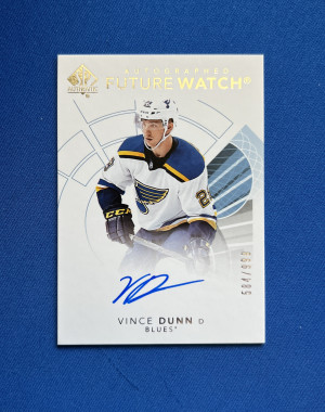2017-18 SP Authentic Vince Dunn Future Watch Auto /999 #153 RC front