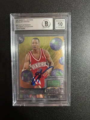 1997-98 metal universe Allen Iverson auto front