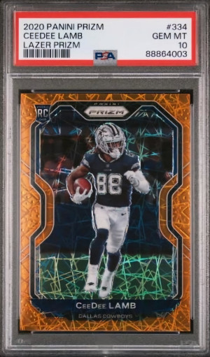 Ceedee Lamb Rookie Orange Prizm PSA 10 back