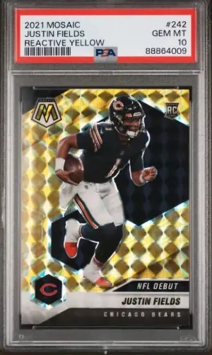 Justin Fields Reactive Yellow Rookie PSA 10 front